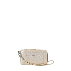 Portatessere con zip wallets colore oro