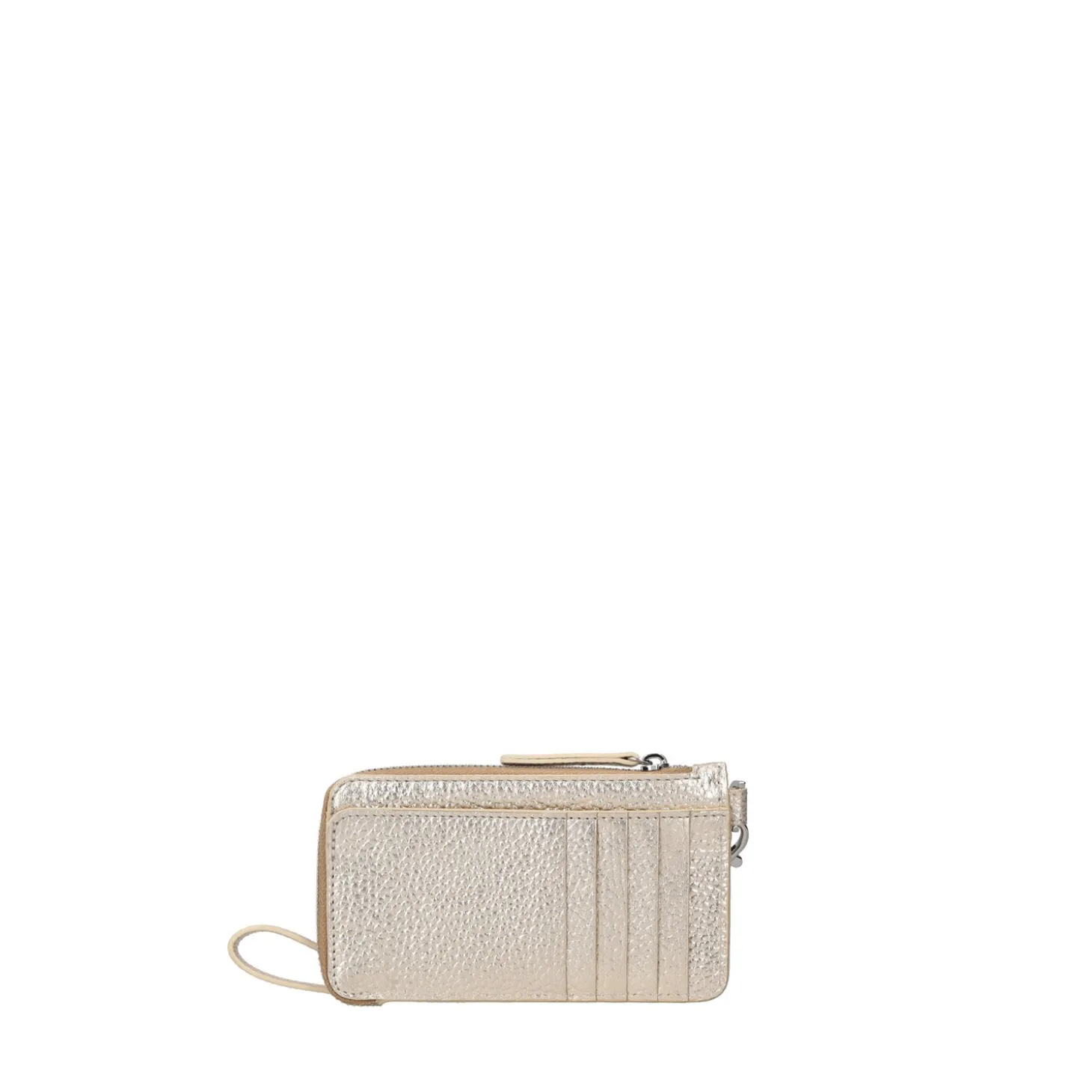 Portatessere con zip wallets colore oro