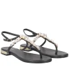 Sandalo infradito Rainbow con perle colore nero