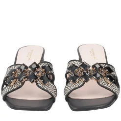 Sandalo Ocean in raffia con accessorio colore nero