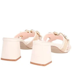 Sandalo Ocean in raffia con accessorio colore avorio