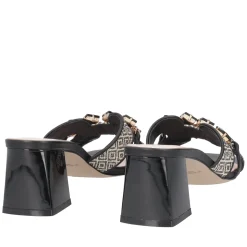 Sandalo Ocean in raffia con accessorio colore nero