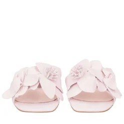 Sandalo Paloma in pelle con fiore colore rosa