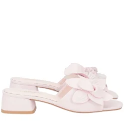 Sandalo Paloma in pelle con fiore colore rosa
