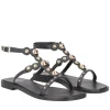 Sandalo Rio in pelle con borchie colore nero