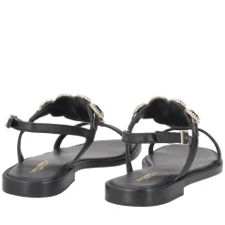 Sandalo Rio in pelle con accessorio colore nero
