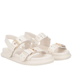 Sandalo Skyler in pelle con borchie colore avorio