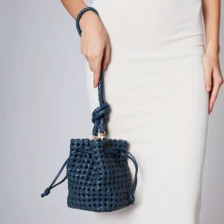 Secchiello intrecciato Selene colore blu