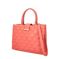 SHOPPING BAG ADELE CON TRACOLLA COLORE CORALLO
