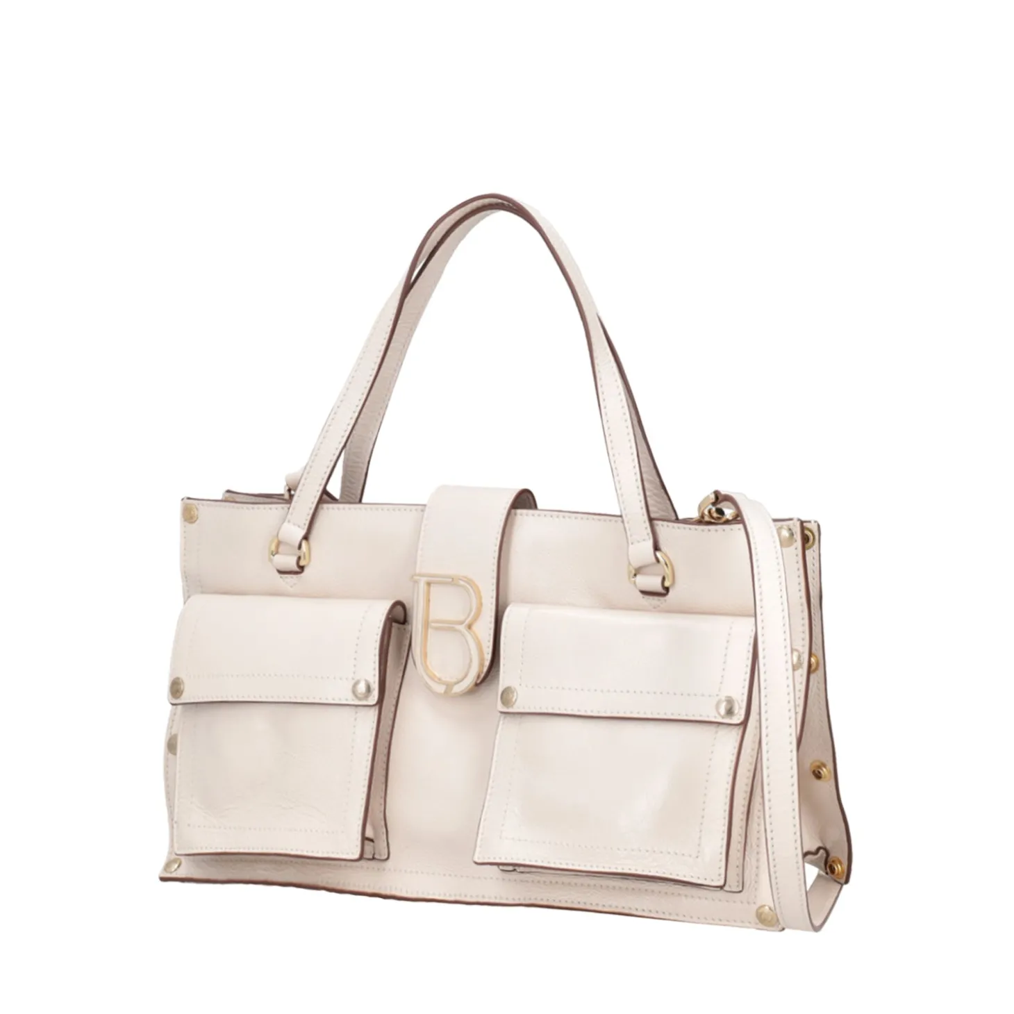 Shopping bag con tasche Elodie colore avorio