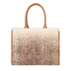 Shopping bag Matilde con stampa animalier colore cuoio