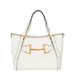 SHOPPING BAG POSITANO CON ACCESSORIO STAFFA COLORE AVORIO
