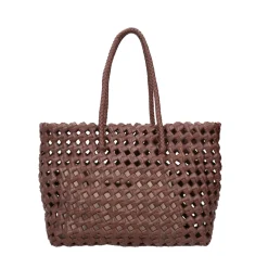 Shopping intrecciata grande Selene colore testa di moro