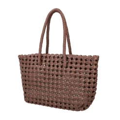 Shopping intrecciata grande Selene colore testa di moro