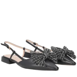 Slingback Iris con fiocco colore nero