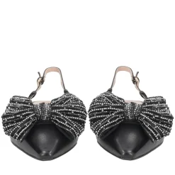Slingback Iris con fiocco colore nero