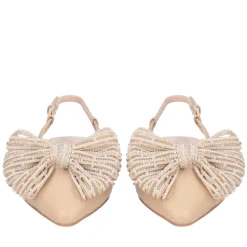 Slingback Iris con fiocco colore beige