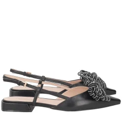 Slingback Iris con fiocco colore nero