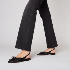 Slingback Iris in pelle con cerchietti colore nero