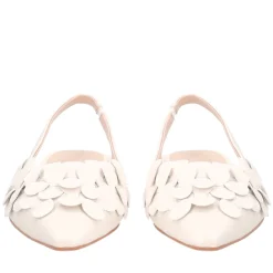Slingback Iris in pelle con cerchietti colore avorio