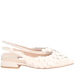 Slingback Iris in pelle con cerchietti colore avorio