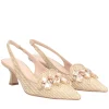 Slingback Jade con accessorio colore oro