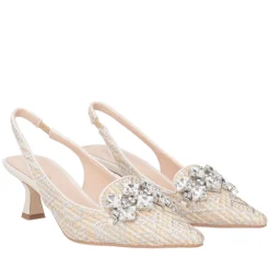 Slingback Jade con accessorio colore argento