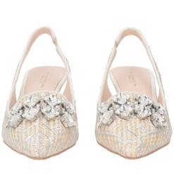 Slingback Jade con accessorio colore argento