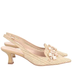 Slingback Jade con accessorio colore oro