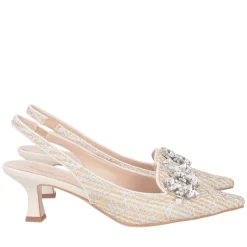 Slingback Jade con accessorio colore argento