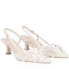 Slingback Jade in pelle con cerchietti colore avorio
