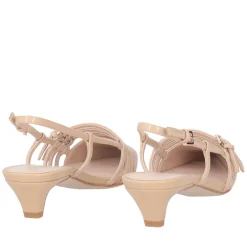Slingback Kelly in pelle con cinturini colore beige