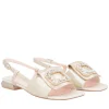 Slingback Nancy in pelle con accessorio colore oro