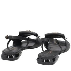Slingback Nancy in pelle con accessorio colore nero