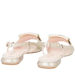 Slingback Nancy in pelle con accessorio colore oro