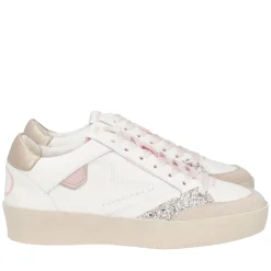 Sneaker Aura in pelle colore bianco/rosa