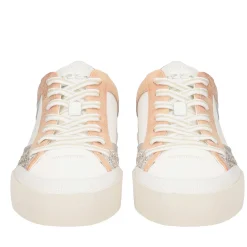 Sneaker Aura in pelle e glitter colore bronzo
