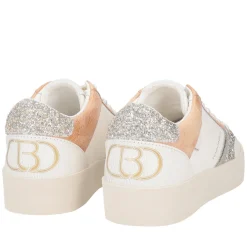 Sneaker Aura in pelle e glitter colore bronzo
