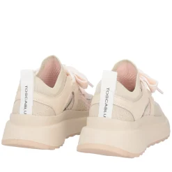 Sneaker Bay in tessuto colore beige/rosa