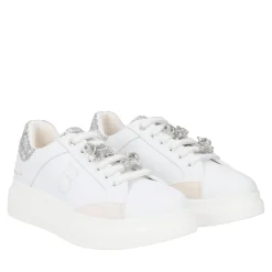 SNEAKER BELLATRIX CON ACCESSORIO IN STRASS COLORE BIANCO/ARGENTO