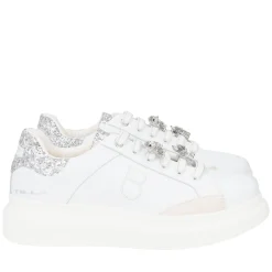 SNEAKER BELLATRIX CON ACCESSORIO IN STRASS COLORE BIANCO/ARGENTO