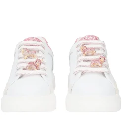 SNEAKER BELLATRIX CON ACCESSORIO IN STRASS COLORE BIANCO/FUCSIA
