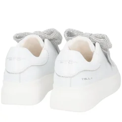 SNEAKER BELLATRIX CON MAXI FIOCCO IN STRASS COLORE BIANCO/ARGENTO