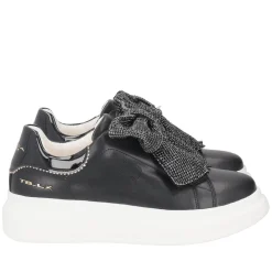 SNEAKER BELLATRIX CON MAXI FIOCCO IN STRASS COLORE NERO