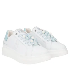 SNEAKER BELLATRIX CON PERLE EFEFTTO BOREALE COLORE BIANCO/AZZURRO