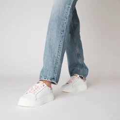 SNEAKER BELLATRIX CON PERLE EFEFTTO BOREALE COLORE BIANCO/ROSA