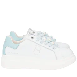 SNEAKER BELLATRIX CON PERLE EFEFTTO BOREALE COLORE BIANCO/AZZURRO