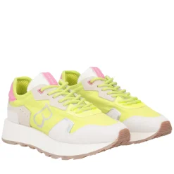 Sneaker Cindy in nylon e pelle scamosciata colore giallo
