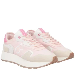Sneaker Cindy in nylon e pelle scamosciata colore rosa