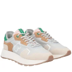 Sneaker Cindy in nylon e pelle scamosciata colore azzurro